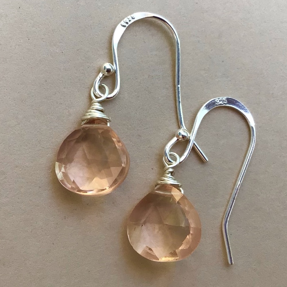 Sterling Silver Morganite Sundance Charm earrings